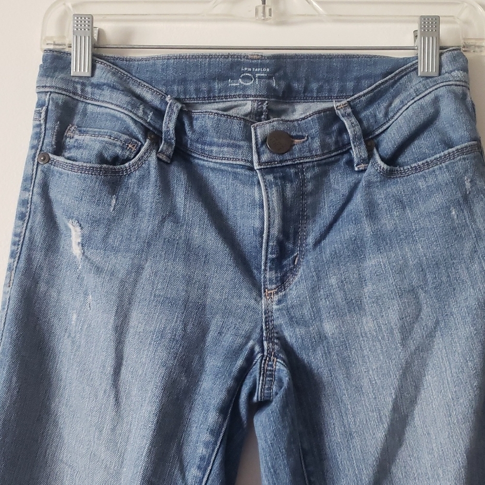 LOFT Zipper Ankle Straight Leg Jeans